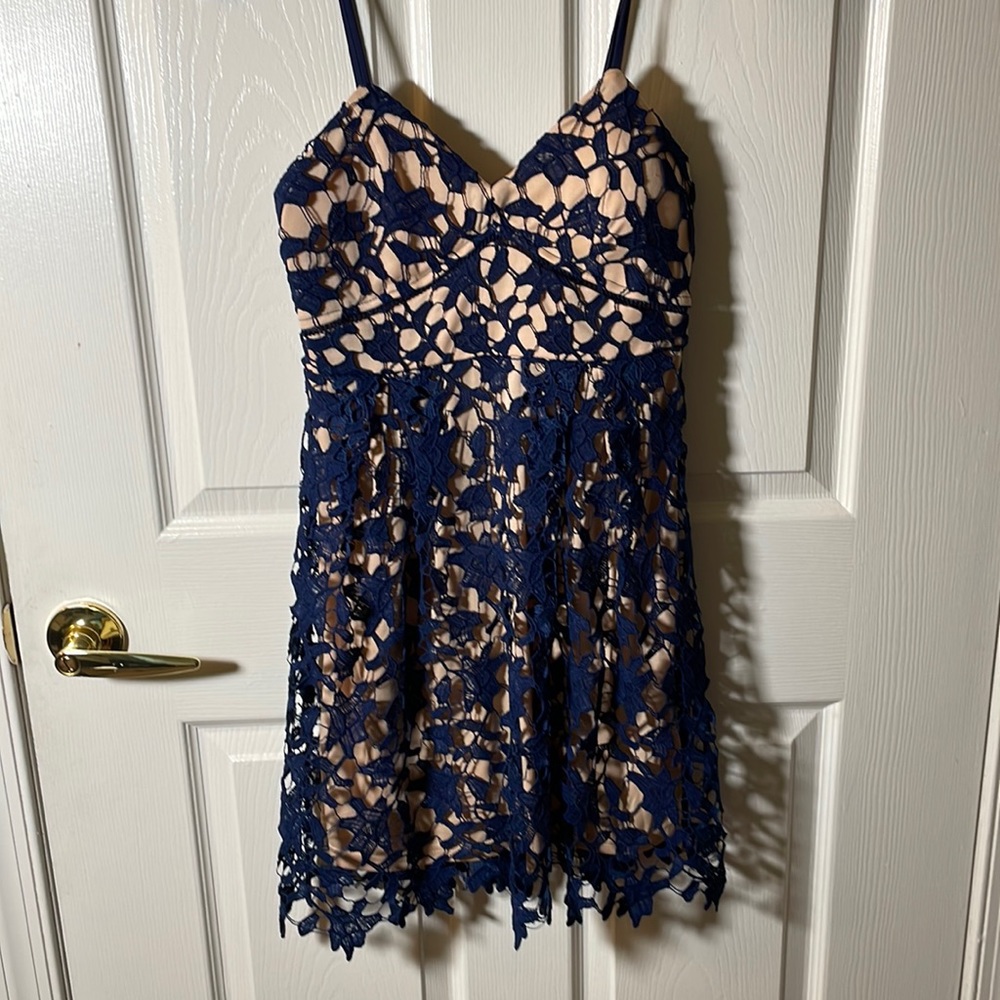 Blue lace dress